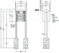 Preview: RENZ Briefkastenanlage freistehend, PRISMA, Edelstahl V4A, Kastenformat 370x110x270mm, mit Klingel - & Lichttaster und Vorbereitung Gegensprechanlage, 3-teilig, zum Einbetonieren